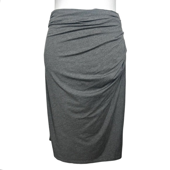 MM LaFleur Soho Skirt Gray Ruched Straight Pencil - Picture 4 of 9